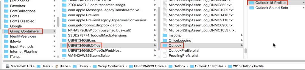 outlook 2016 files stored