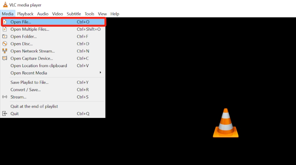 vlc media open file