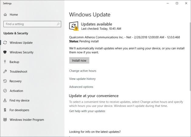 install Windows update