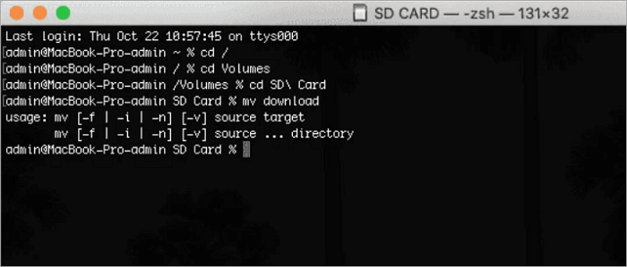 recover formatted sd card with terminal