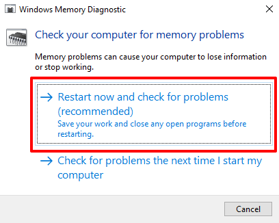 restart and check for problems