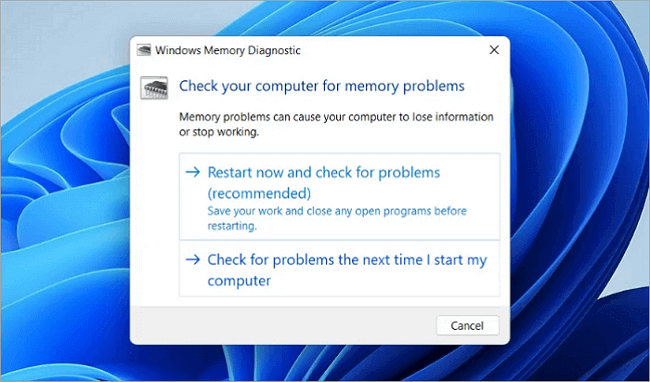 running windows memory diagnostic