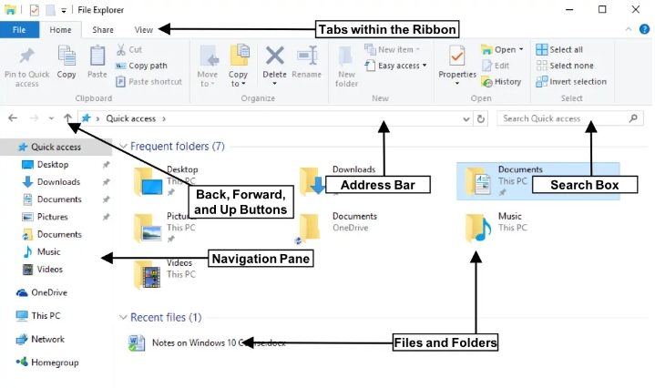 the function of file explorer