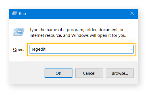 type regedit to fix window black screen