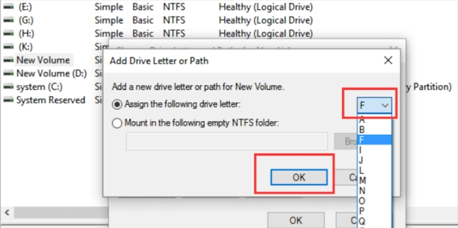 add drive letter