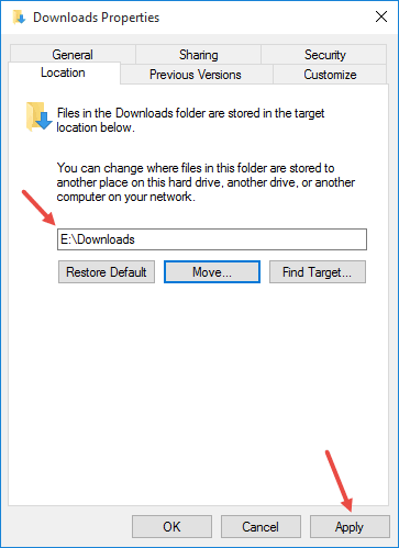 change picture folder location