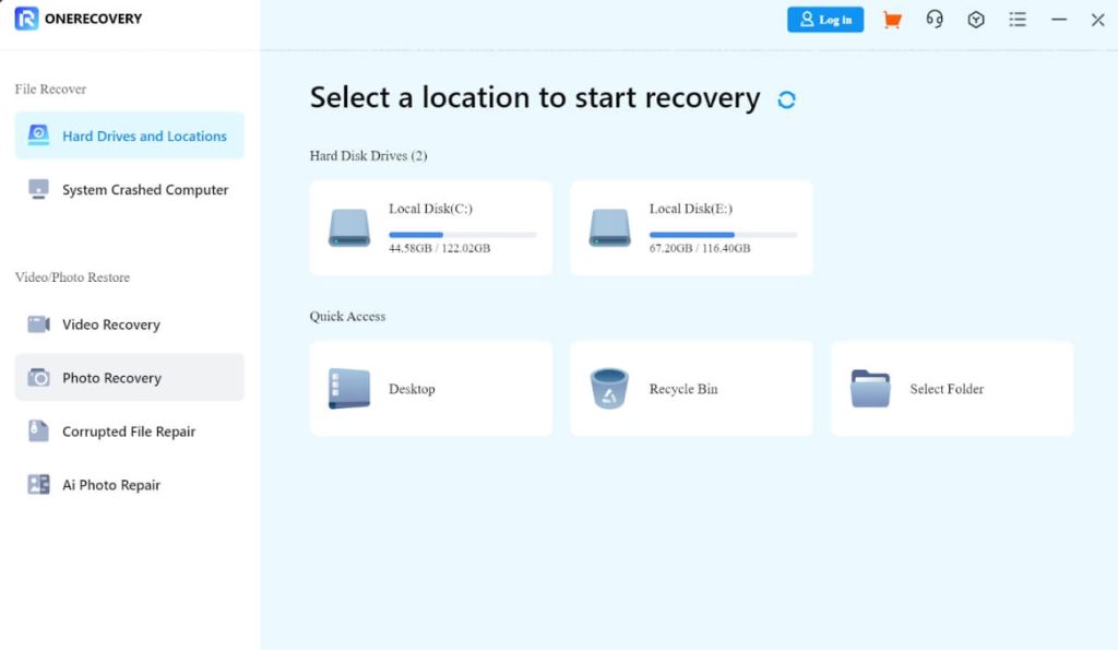 onerecovery hard drive and locations