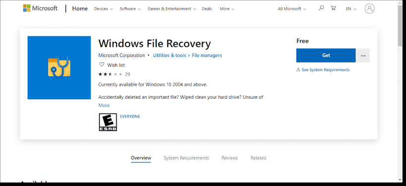 windows file recovery